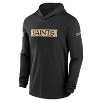 Men's Nike Black New Orleans Saints Sideline Hoodie Performance Long Sleeve T-Shirt