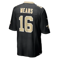 Men's Nike Bub Means  Black New Orleans Saints Game Jersey