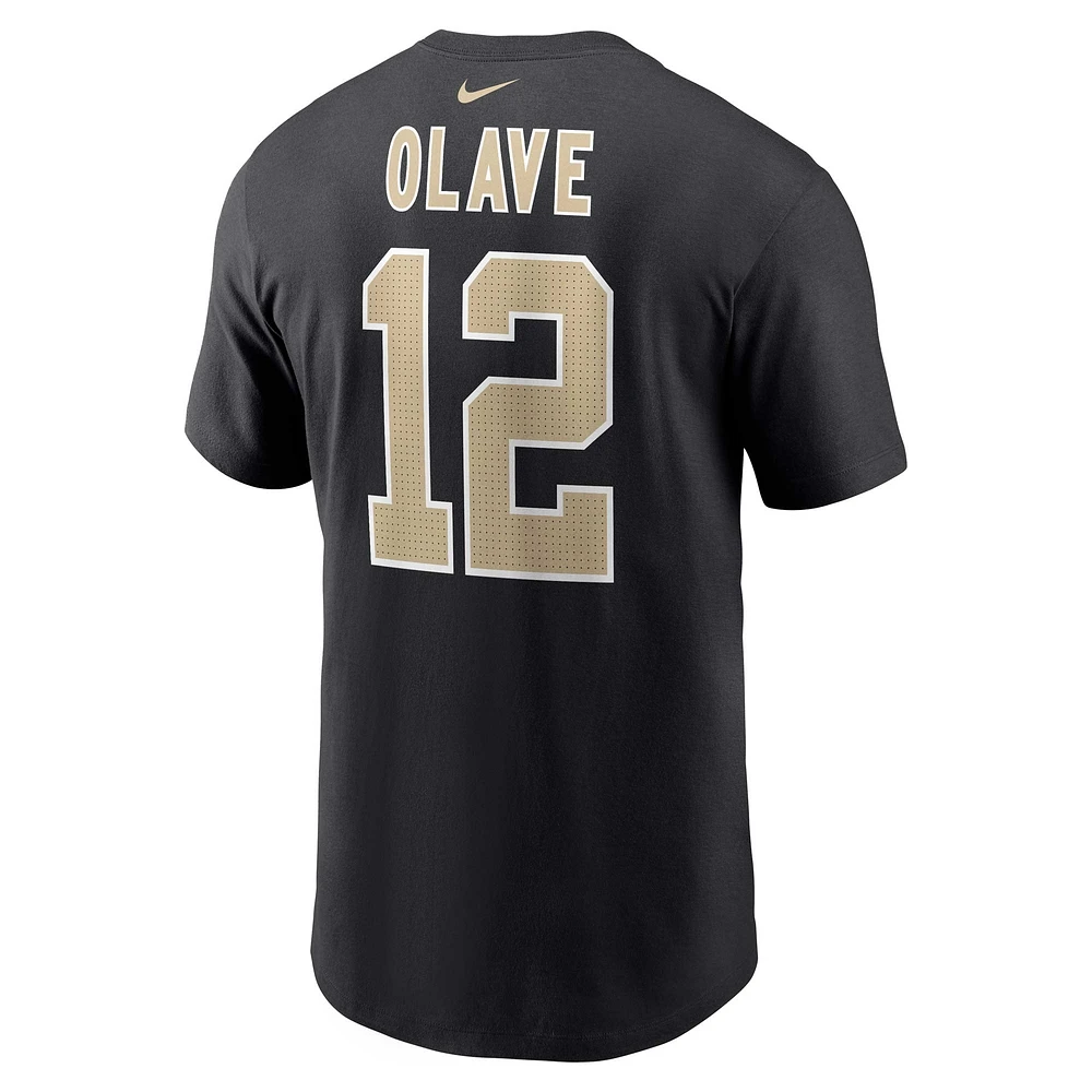 Men's Nike Chris Olave  Black New Orleans Saints Player Name & Number T-Shirt