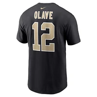 Men's Nike Chris Olave  Black New Orleans Saints Player Name & Number T-Shirt
