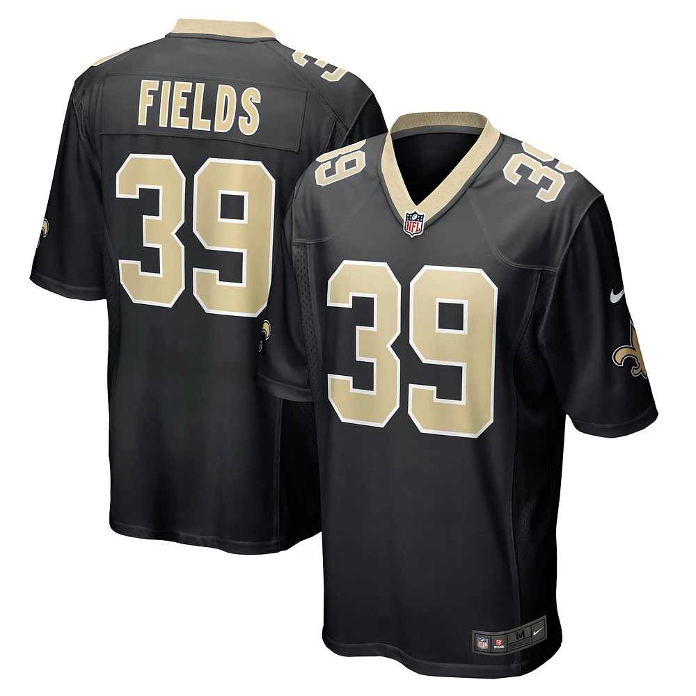 Maillot Nike DaMarcus Fields pour homme, noir, joueur de jeu des Saints la Nouvelle-Orléans
