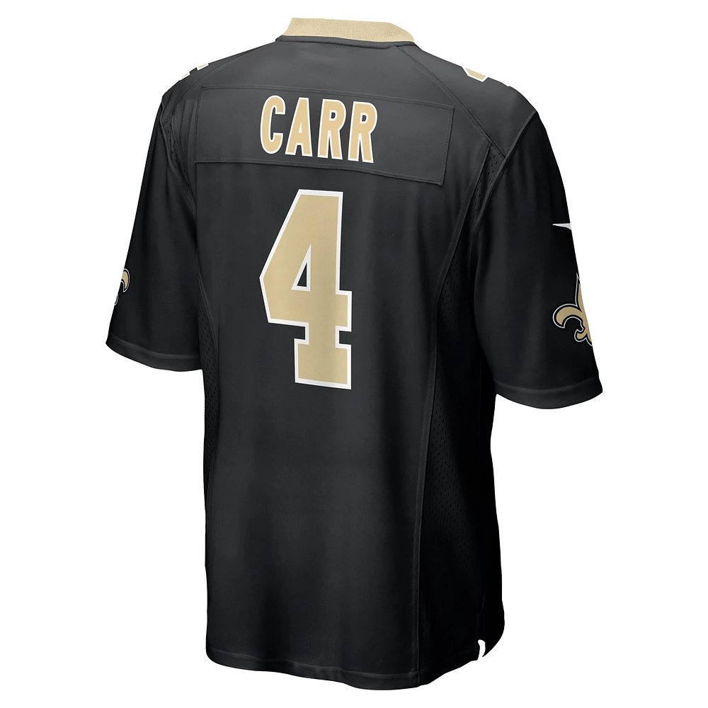 Men's Nike Derek Carr Black New Orleans Saints Game Jersey