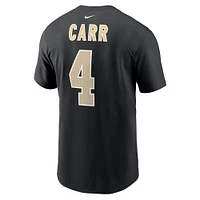 Men's Nike Derek Carr Black New Orleans Saints Player Name & Number T-Shirt