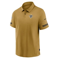 Men's Nike Gold New Orleans Saints Sideline Throwback Elite Performance Polo