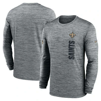 Men's Nike Gray New Orleans Saints 2024 Sideline Velocity Performance Long Sleeve T-Shirt