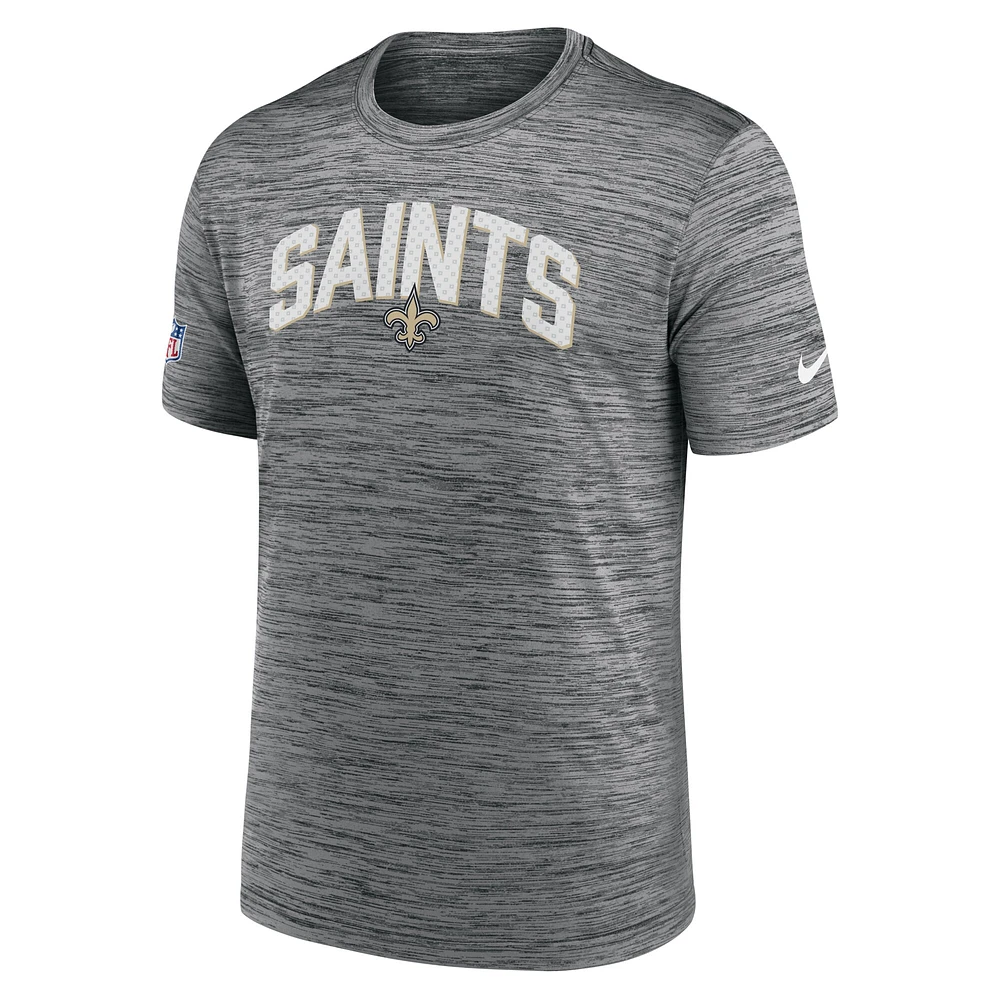 Men's Nike Gray New Orleans Saints Sideline Velocity Athletic Stack Performance T-Shirt