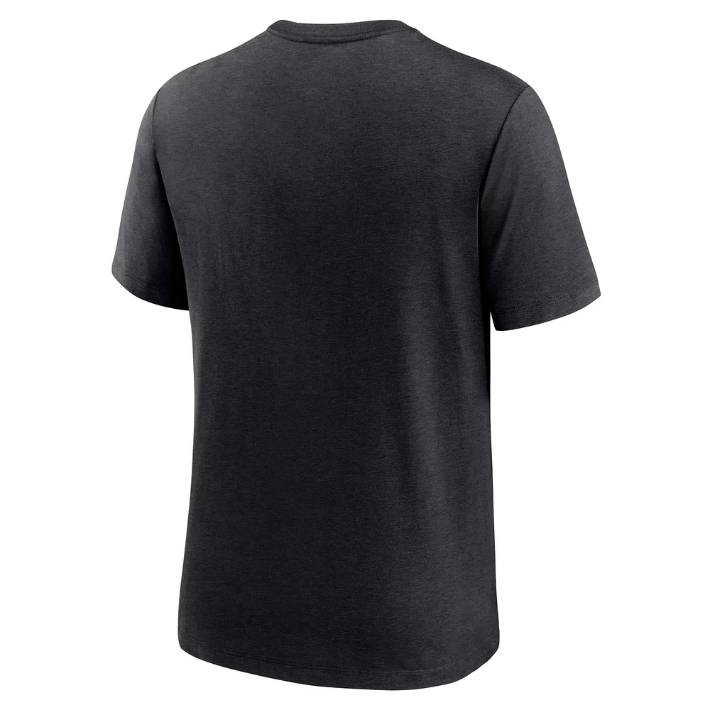 Men's Nike Heather Black New Orleans Saints Wordmark Tri-Blend - T-Shirt