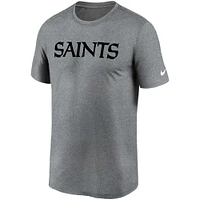 Men's Nike  Heather Gray New Orleans Saints Legend Wordmark T-Shirt