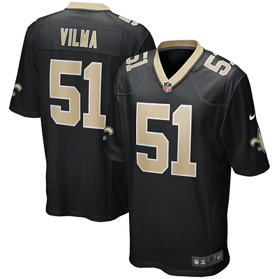 Maillot de joueur retraité Nike Jonathan Vilma des Saints la Nouvelle-Orléans pour homme, noir