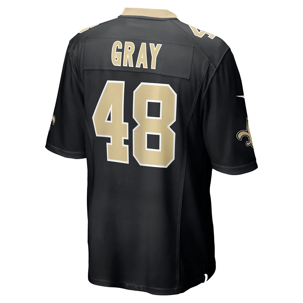 Nike J.T. pour hommes Maillot de match des Saints la Nouvelle-Orléans gris noir