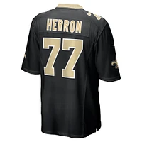 Men's Nike Justin Herron  Black New Orleans Saints Game Jersey