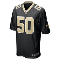Maillot de match Nike Khalen Saunders noir pour homme des New Orleans Saints