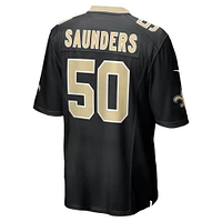 Maillot de match Nike Khalen Saunders noir pour homme des New Orleans Saints