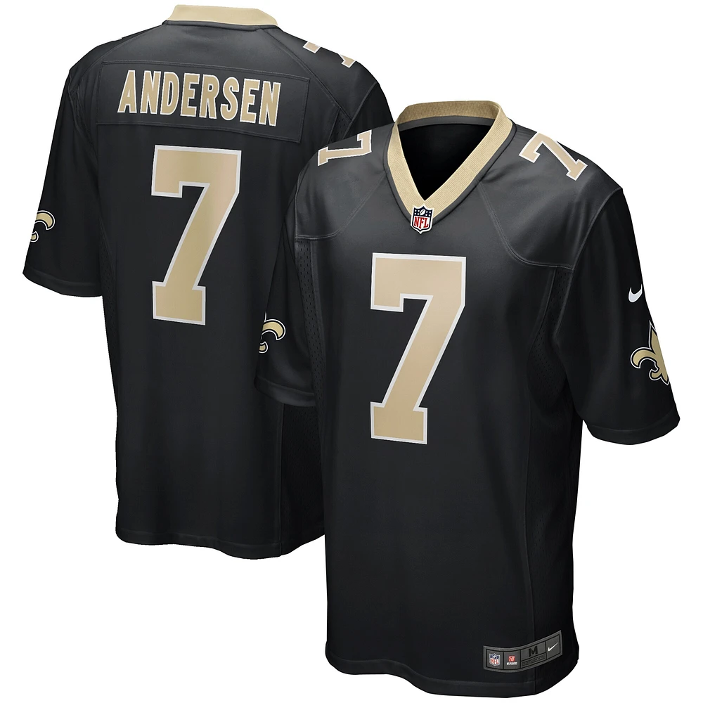 Men's Nike Morten Andersen Black New Orleans Saints Game Retired Player Jersey