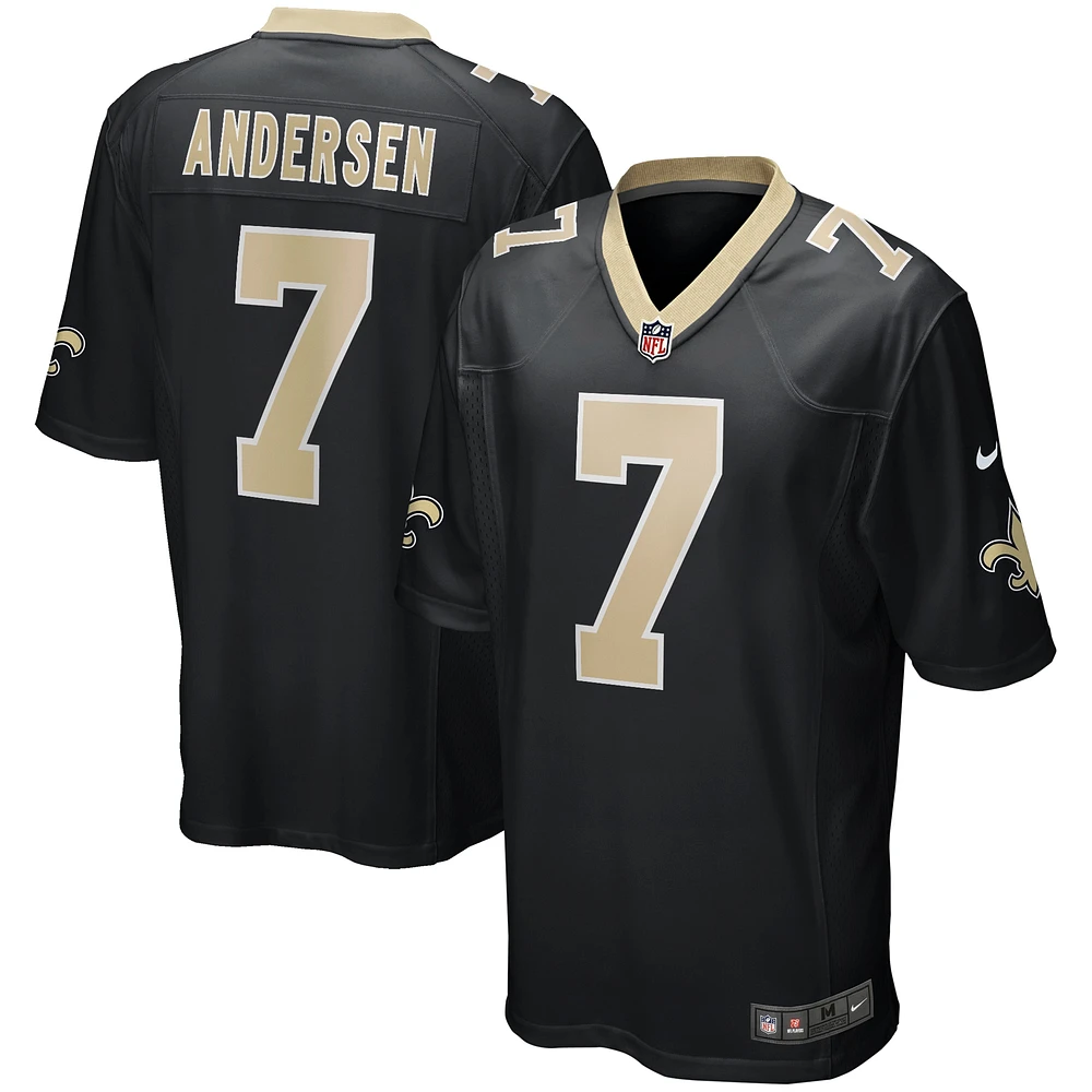 Men's Nike Morten Andersen Black New Orleans Saints Game Retired Player Jersey