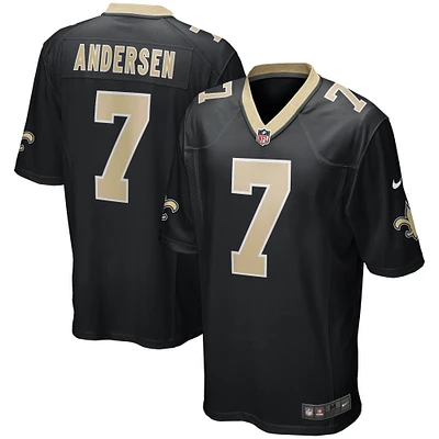 Men's Nike Morten Andersen Black New Orleans Saints Game Retired Player Jersey