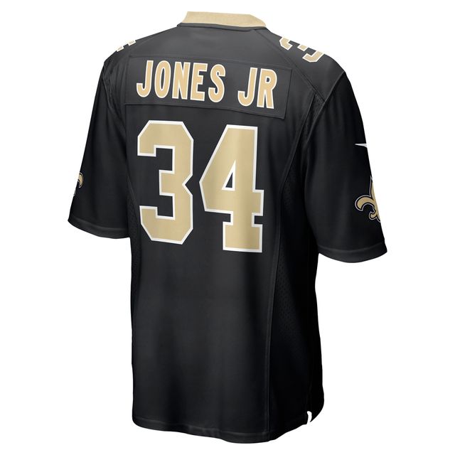 Maillot de match joueur Nike Tony Jones Jr. des Saints la Nouvelle-Orléans noir pour homme