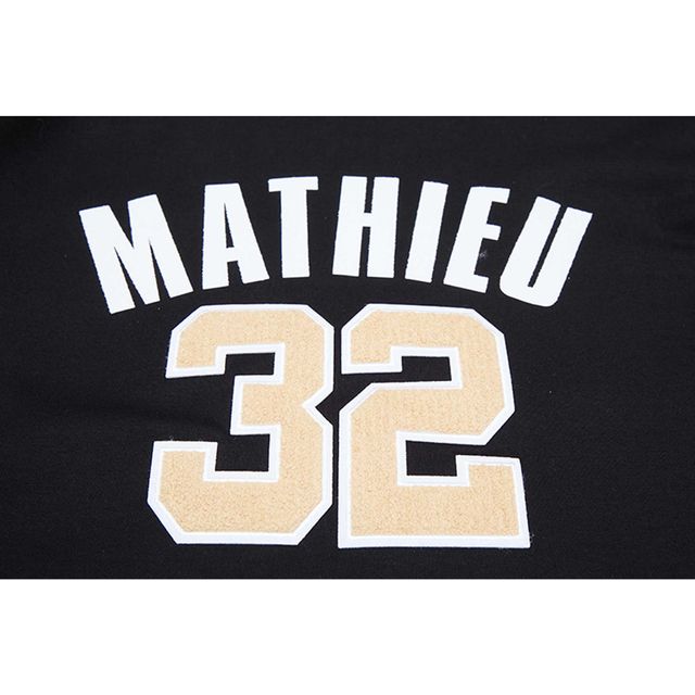 Sweat à capuche Pro Standard Tyrann Mathieu pour hommes, noir, nom et numéro du joueur des Saints de la Nouvelle-Orléans