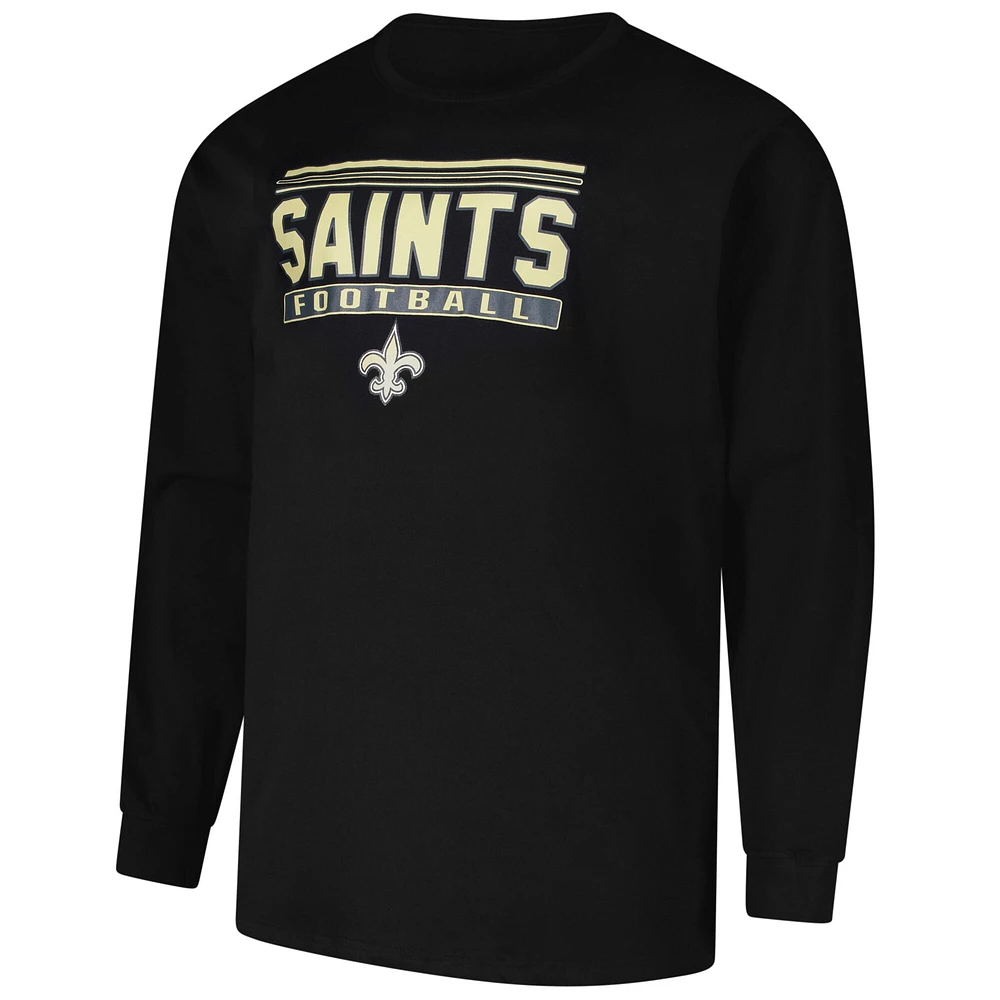 Men's Profile  Black New Orleans Saints Big & Tall Pop Long Sleeve T-Shirt