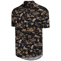 Men's Reyn Spooner Black New Orleans Saints Throwback Kekai Print Button-Up Shirt