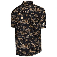 Men's Reyn Spooner Black New Orleans Saints Throwback Kekai Print Button-Up Shirt