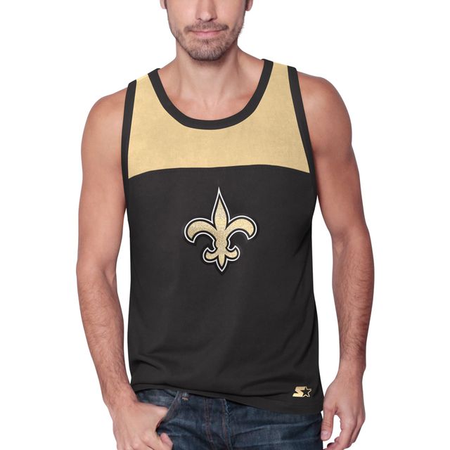 Débardeur pour homme Starter noir/or New Orleans Saints Touchdown Fashion