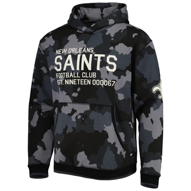 Sweat à capuche The Wild Collective New Orleans Saints Camo noir pour homme