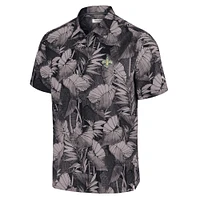 Men's Tommy Bahama Black New Orleans Saints Coast Nuevo Fronds Camp Button-Up Shirt