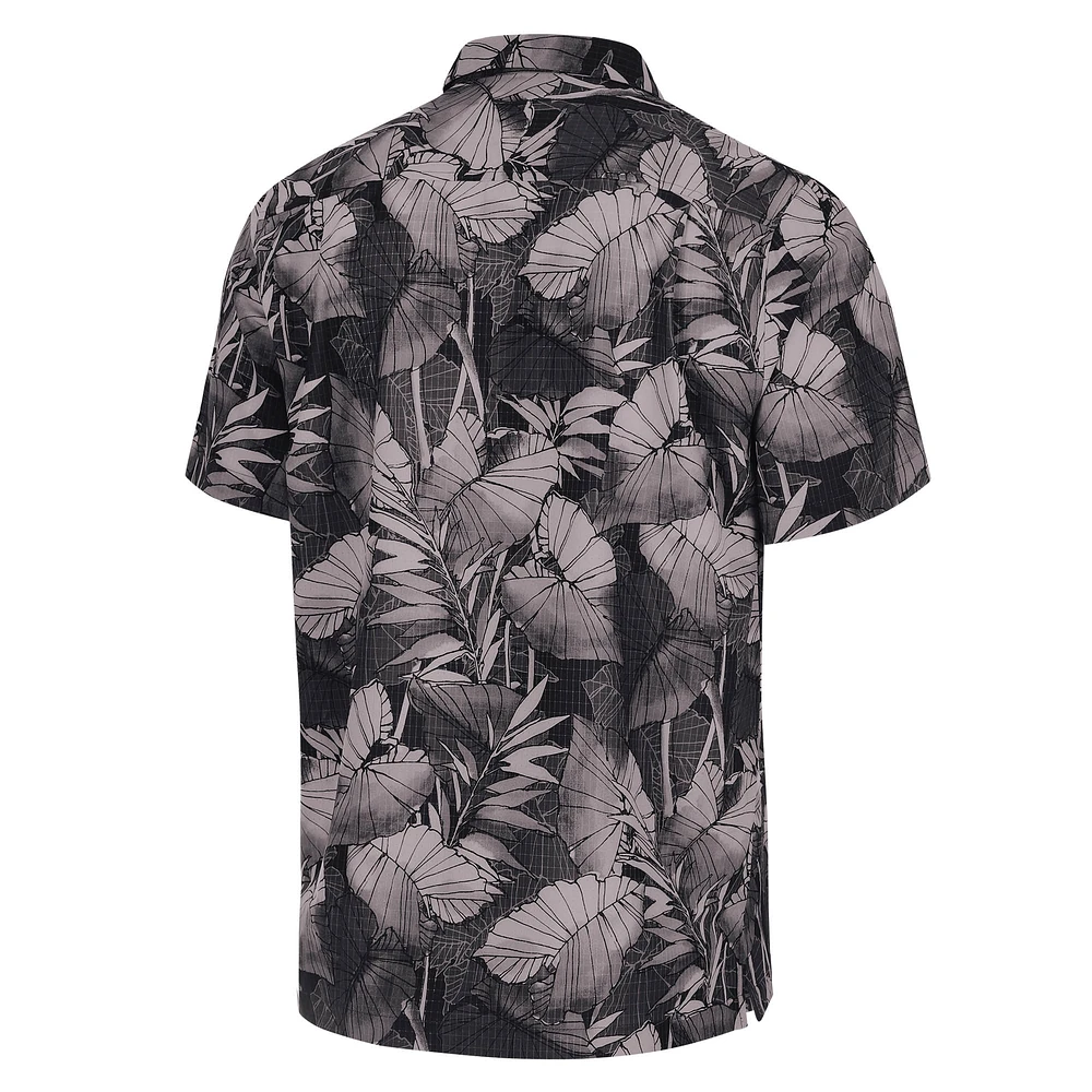 Men's Tommy Bahama Black New Orleans Saints Big & Tall Coast Nuevo Fronds IslandZone Button-Up Shirt