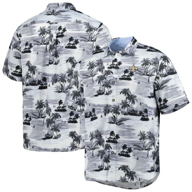Chemise boutonnée Tommy Bahama New Orleans Saints Sport Tropical Horizons pour homme, noire