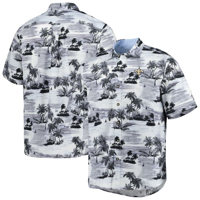 Chemise boutonnée Tommy Bahama New Orleans Saints Sport Tropical Horizons pour homme, noire