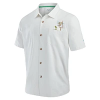 Men's Tommy Bahama  White New Orleans Saints Tide Breaker IslandZone Camp Button-Up Shirt