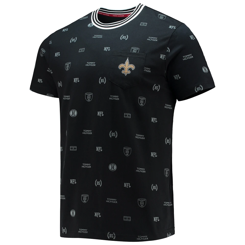 Men's Tommy Hilfiger Black New Orleans Saints Essential Pocket T-Shirt