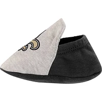 Nouveau-né Heather Grey/Black New Orleans Saints All Dolled Up Ensemble trois pièces body, jupe et chaussons