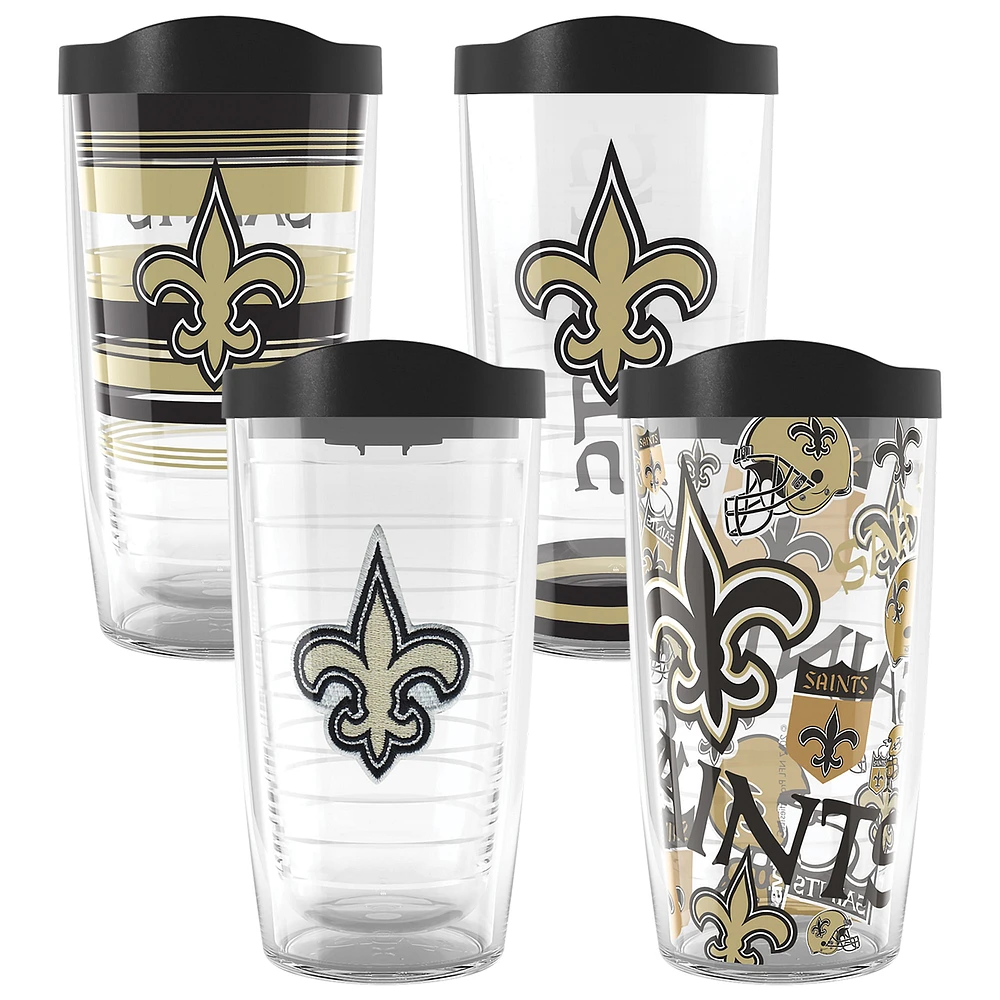 Tervis New Orleans Saints Paquet de quatre 16oz. Ensemble de gobelets classiques