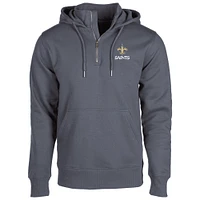 Unisex Dunbrooke  Graphite New Orleans Saints Defender Quarter-Zip Hoodie