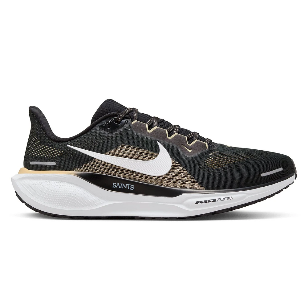 Chaussures de course unisexes Nike Zoom Pegasus 41 noires des New Orleans Saints