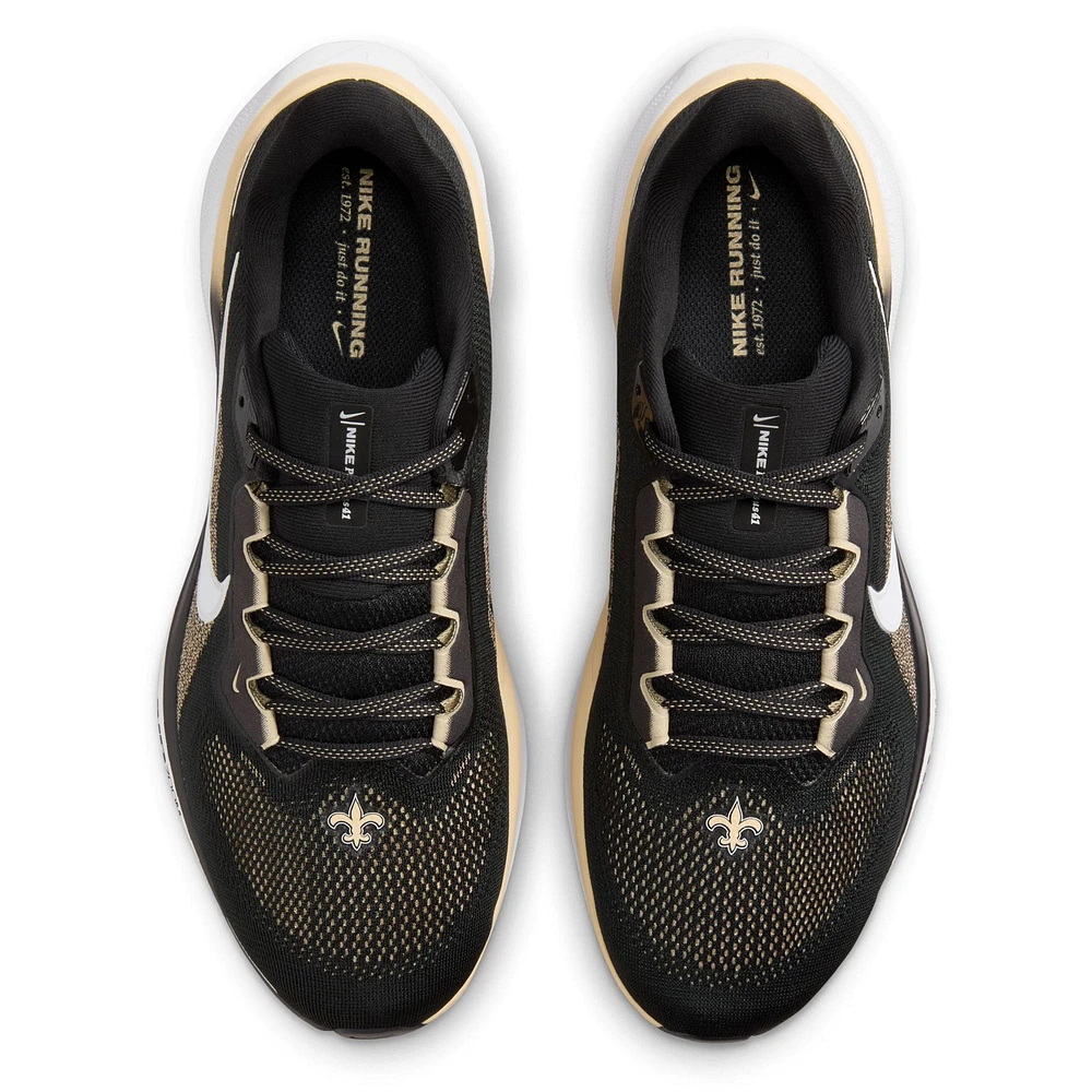 Chaussures de course unisexes Nike Zoom Pegasus 41 noires des New Orleans Saints