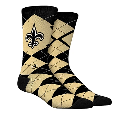 Unisex Rock Em Socks  New Orleans Saints Argyle Knitted Dress Socks