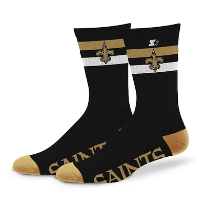 Chaussettes unisexes Starter New Orleans Saints Team Color Two-Stripe Crew