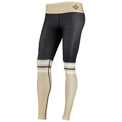 Legging noir à rayures color block des Saints de la Nouvelle-Orléans pour femmes