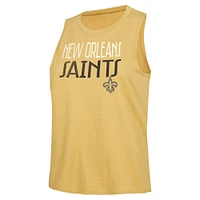 Women's Concepts Sport Black/Gold New Orleans Saints Muscle Tank Top & Pants Lounge Set