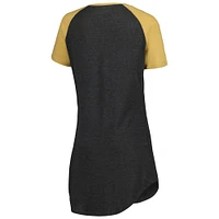 Women's Concepts Sport Black/Gold New Orleans Saints Raglan V-Neck Nightshirt