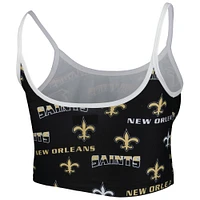 Women's Concepts Sport  Black New Orleans Saints Breakthrough Allover Knit Lounge Bralette