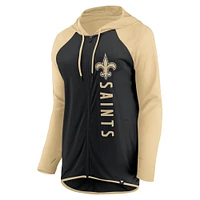 Women's Fanatics Black/Gold New Orleans Saints Forever Fan Full-Zip Hoodie