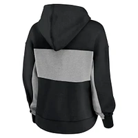 Women's Fanatics Black/Heather Gray New Orleans Saints Filled Stat Sheet Pullover Hoodie