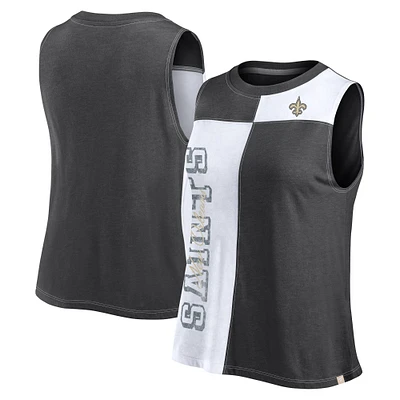 Débardeur color block New Orleans Saints Fanatics noir/blanc pour femmes