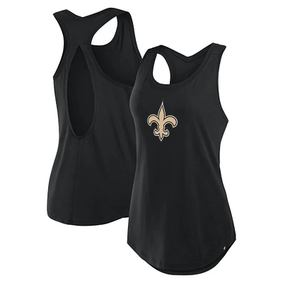 Débardeur noir fanatiques pour femmes New Orleans Saints Iron Fan