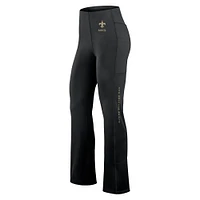 Women's Fanatics Black New Orleans Saints Studio Fitted Flared Leggings