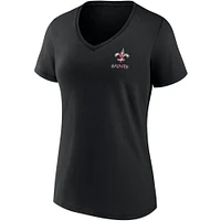 Women's Fanatics Black New Orleans Saints Team Mother's Day V-Neck T-Shirt